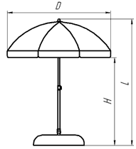 пляжный  зонт схема