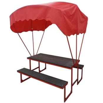 тент-зонт со столом и скамьями - место отдыха